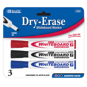Assort Color Dry Erase Markers BL,BK,RD