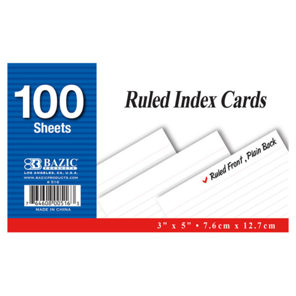 Ruled Index card